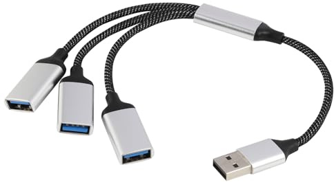 Wvxilyr Câble USB Splitter 1 Mâle à 3 Femelles, Répartiteur USB y 1 à 3, Charge et Transfert de Données, pour Ordinateur Portable Ou Autres Appareils électroniques