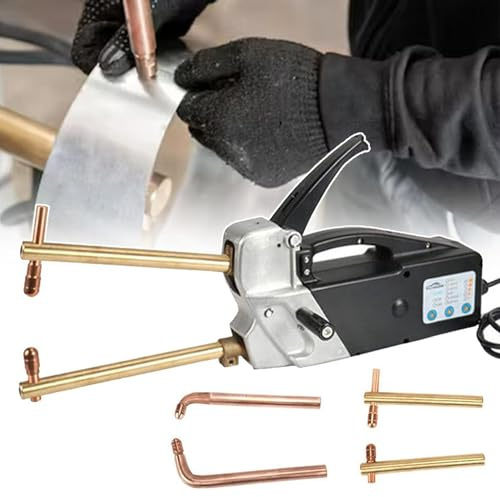 XCSCUK Electric Spot Welder, Double Side Welding Tool,Portable Handheld Tip Gun, with Replaceable Electrode Arms, for Of Mild Steel