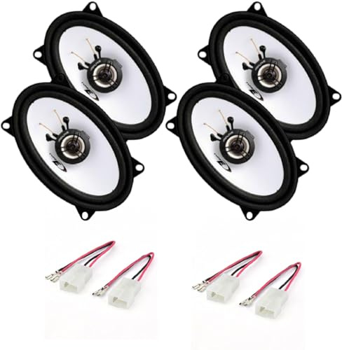 Kit de 4 altavoces coaxiales Alpine SXE-4625S 10 x 15 cm 300 W para Nissan Terrano II desde 1993 – 2004 + Conectores