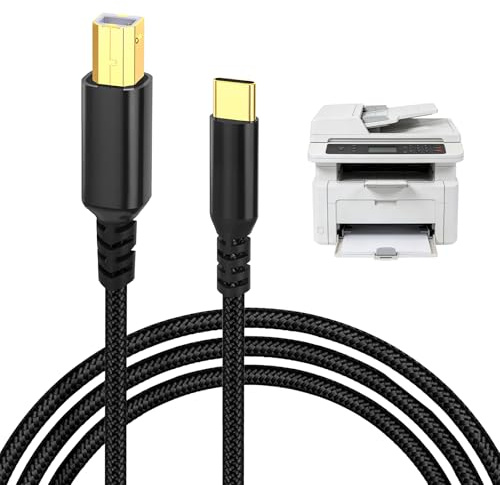 USB B to USB C Cable Compatible with Yamaha Casio Digital Piano, Musical Instrument Adapter for FlexMIDI Vortex, 2M Type C to Type B OTG Printer Cord for Laptop, Audio Interface MIDI Keyboard, DJ Con