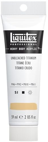 Liquitex 1045434 Professional Heavy Body Acrylfarbe in Künstlerqualität mit ausgezeichneter Lichtechtheit in buttriger Konsistenz, 59ml Tube - Ungebleichtes Titan