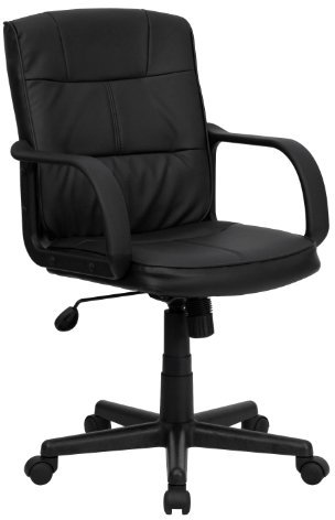 Flash Furniture mid-Back schwarz Leder Swivel Aufgabe Stuhl mit Nylon Arme