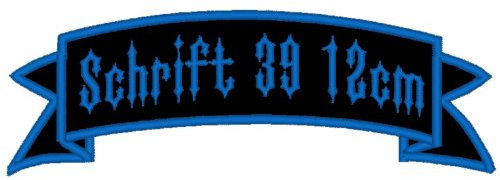 Aufnäher obere Schwinge S1 mit Wunschtext (25 x 8cm) - personalisiert