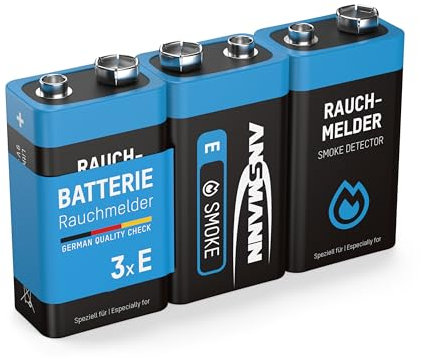 ANSMANN Piles Lithium 9V 6AM6 (Lot de 3) – Piles spéciales pour détecteur de fumée et Autre système d'alarme – Piles 9V résistantes, fiables et à Longue durée de Vie