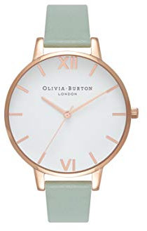 Olivia Burton Analog Quarzuhr für Damen mit Mintgrünes Lederarmband - OB16BDW27