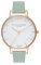 Olivia Burton Analog Quarzuhr für Damen mit Mintgrünes Lederarmband - OB16BDW27