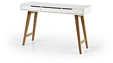 Beauty.Scouts Schreibtisch Melroe, Schreibtisch, Arbeitsplatz, Bürotisch, Büromöbel, Arbeitsplatz Möbel, Arbeitszimmer, Home Office, weiß, Buche Massivholz, 120x78x40 cm