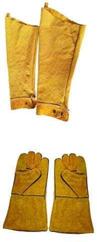 Tubayia Schweißerärmel Schweißmuffen Schutzhülsen mit Schweißhandschuhe für Schweißer Handwerker