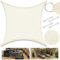 Laneetal Sonnensegel 3x3m rechteckig quadratisch 160g/m² Polyester Sonnenschutz Schattenspender UV Schutz für Garten Balkon Terrasse Creme