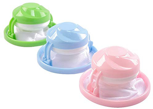 Klinkamz 3 Pcs Floating Pet Fur Catcher Reusable Hair Remover Tool for Washing Machine