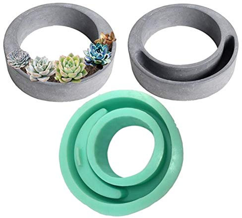 3D-Silikonform in Ringform für Kerzenhalter, Sukkulenten-Form, Blumentopf, Bastel-Gipsform, Beton, Zement, Ton, Bonsai-Dekor
