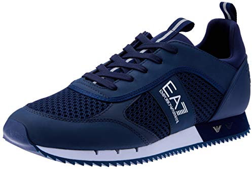 EA7 Emporio Armani Scarpe Uomo Sneakers in Tessuto Mesh Traspirante X8X027XK050 8059972190358-40 Blu Bianco 40