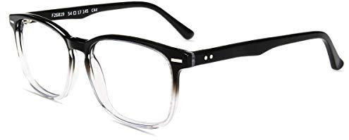 Firmoo Blue Light Glasses for Computer Screen Glare, Women Blue Light Blocking Glasses Square Black/Clear Frame, UV Blue Light Filter Glasses Anti UV Fatigue