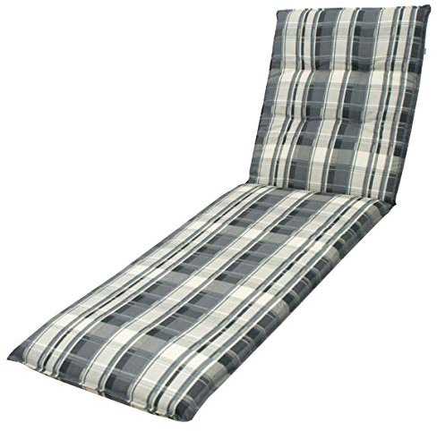 DP 7 cm Luxus Rollliegenauflage Living 6304, grau anthrazit kariert, 190 x 60 cm, Made IN Europe