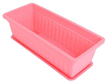 Tubayia Pot de fleurs rectangulaire pour plantes succulentes - Pour maison, jardin, balcon, terrasse - Décoration (rose)