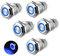 Linkstyle 16mm Interruttore Pulsante Scatto, Metallo Impermeabile SPST ON/off Interruttori Illuminati per 12V/24V Auto Marine RV, 5Pcs
