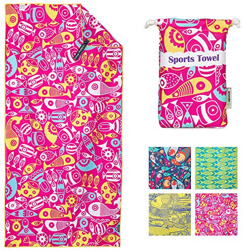 4Monster Mikrofaser Strandtuch Ultra Leicht, Sandabweisendes Handtuch Schnelltrocknend, Saugfähiges Sporthandtuch für Strand Pool Wassersport Yoga Fitness