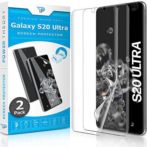 Power Theory Schutzfolie für Samsung Galaxy S20 ULTRA Displayschutz [KEIN GLAS] 3D Nano Tech Folie, 100% Fingerabdrucksensor, Einfache Installation [2 Stück]