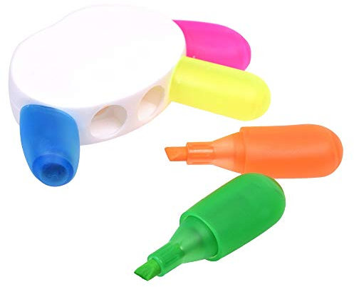 Textmarker in 5 Farben, feine Spitze, Neon-Textmarker, Bürobedarf, Schulbedarf