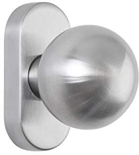 Hermat Türknopf, Edelstahl, Oval, Rosette, Silber, 75 x 32 x 15 mm, 55 mm, 100 mm