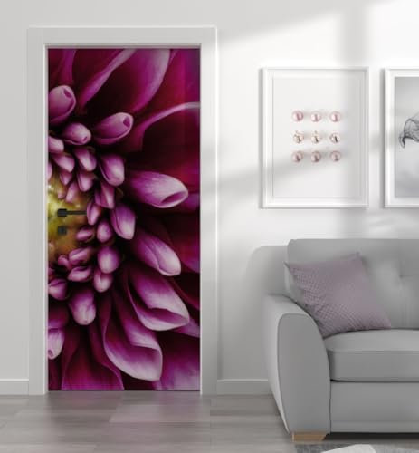 MyMaxxi - Tür bekleben mit Türtapete Türposter Türfolie Selbstklebend 90x200 Blume - Tür verschönern mit Türfolie - Türaufkleber Türklebefolie Chrysanthemen