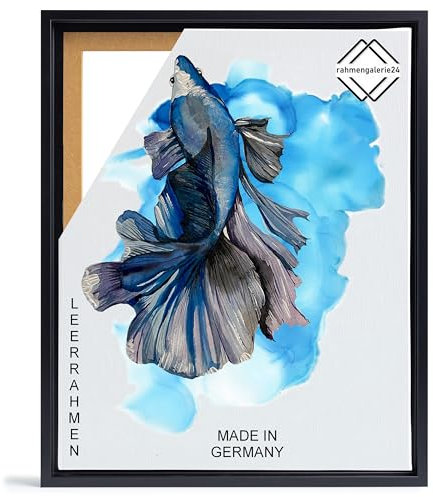 rahmengalerie24 Schattenfugenrahmen 42x59,4 cm (DIN A2) schwarz für Leinwand Bilderrahmen Keilrahmen für Leinwände aus Holz MDF