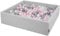 KiddyMoon Quadrat Bällebad Bällepool 120X30cm/600 Bälle ∅ 7Cm Eckig Ballgruben Für Babys Spielbad Kleinkinder, Hergestellt In Der EU, Hellgrau:Perle-Grau-Transparent-Puderrosa