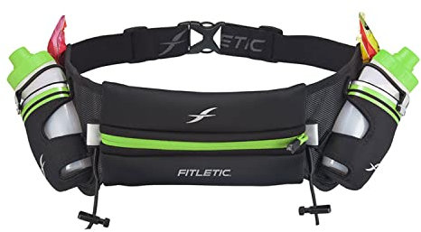 Fitletic® | Hydra 16 | Laufgürtel mit Trinkflaschen | 2X 250 ml | Laufgürtel, Trinkgürtel, Jogging, Lauftasche, Running Belt, Hüfttasche für Jogging, Laufen, Walking, Marathon