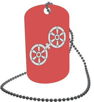 U24 Dog Tag Erkennungsmarke ID Tag an Kette Flagge Mainz Alu 30 x 50 mm