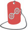 U24 Dog Tag Erkennungsmarke ID Tag an Kette Flagge Mainz Alu 30 x 50 mm