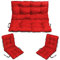 SuperKissen24. Sitzkissen Bankkissen Bankauflage - 180x50 cm und Rückenlehne 180x60 cm mit 2er 48x96 cm Stuhlkissen Set - Outdoor und Indoor - Rot
