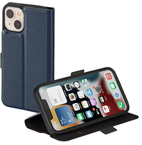 Hama Handytasche für Apple iPhone 14 Plus (Schutzhülle mit Kartenfach, klappbare iPhone 14 Plus Hülle mit Magnetverschluss und Standfunktion) blau