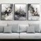 LYBOHO Islamisches Arabische Kalligraphie Leinwand Malerei, Silberner Marmorhintergrund Allah Islamische Zitate Poster Leinwand Malerei Bilder Deko, kein Rahmen (Islam - Schwarz, 3PCS-30x40cm)