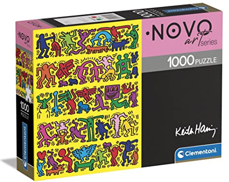 Clementoni - 39755 - Novo Art Series - Keith Haring, Puzzle 1000 Teile Für Erwachsene Und Kinder 10 Jahren, Geschicklichkeitsspiel Für Die Ganze Familie