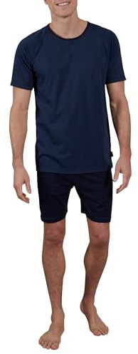Ceceba Herren Schlafanzug Pyjama kurz Rundahls-Ausschnitt Klima aktiv Ringel | Gr. 60/62