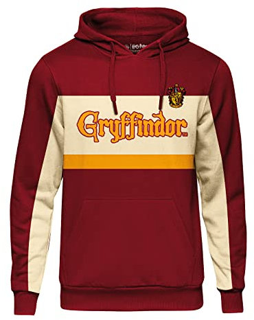 Harry Potter Hoodie mit Team Gryffindor Block Motiv für Herren Damen Unisex Baumwolle rot - L