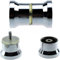 YUANQIAN Lot de 2 paires de poignées de porte de douche rondes en verre chromé