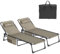 YITAHOME 2X Tumbona Plegable Playa 190x60cm, Tumbonas Jardin Exterior 4 Posiciones Ajustables, Tumbonas Piscina con Reposacabezas y Bolsillo Lateral Carga de 300lbs para Jardín, Playa, Camping, Caqui
