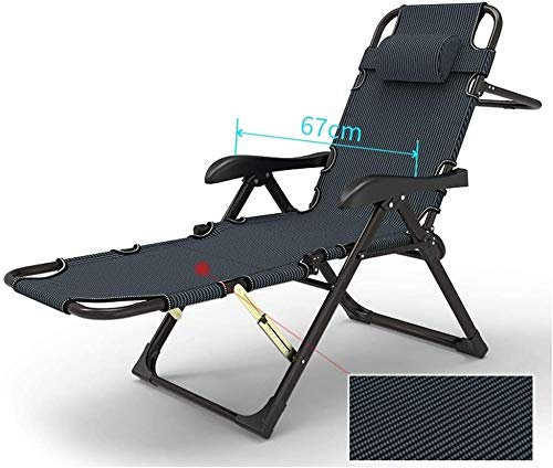 Sonnenliege Gartenstühle Faltbarer Liegestuhl Büro Faltbares Nickerchenbett, Sommer Freizeit Liegestuhl Falten Mittagspause Haushalt Faule Rückenlehne Liegestuhl (Farbe, Deluxe Edition), KOM