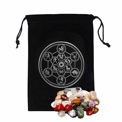 dexun Sacchetti per tarocchi, misterioso sacchetto nero per carte dei tarocchi, borsa per tarocchi, dadi e tarocchi, con coulisse, porta carte per tarocchi, per gli appassionati di tarocchi, D