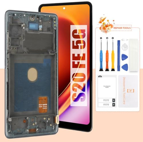 Incell Écran pour Samsung Galaxy S20 FE 2022 Écran de Remplacement pour Samsung S20 FE 5G Écran LCD SM-G781B,SM-G781U Écran Tactile Digitizer Assemblée Pièces de Réparation avec Cadre
