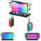 Hosanwell Wall Mount for Switch, RGB Light Wall Mount for Switch OLED, with Hook for 4 JOY-CONs, 10 Game Slots, Black