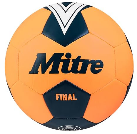 Mitre Final Freizeitfußball | perfekt für Kinder | Fußballgeschenk, Fluo-Orange/Blau-Grün, 3