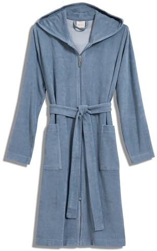 Möve Bademäntel Damen Kapuze Reißverschluss steel blue - 847 XL