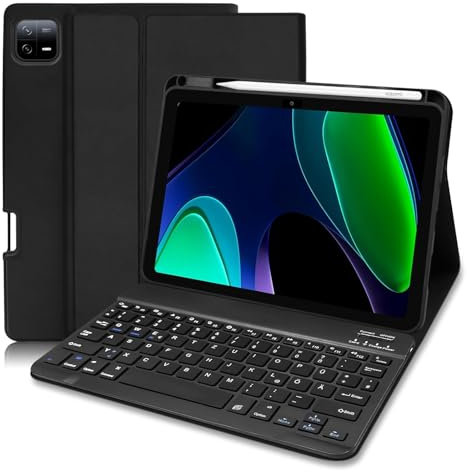 COEZFE Tastatur Hülle für Xiaomi Pad 6 & Pad 6 Pro 11 Zoll, Deutsches QWERTZ Layout Magnetisch Abnehmbarer, Schutzhülle mit Tastatur für Xiaomi Pad 6 / Pad 6 Pro 11” 2023, Schwarz