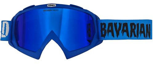 Broken Head Motocrossbrille Bavarian Patriot MX-2 Schwarz-Blau Verspiegelt - MX-Brille - Google Crossbrille
