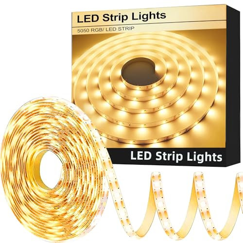 FUPT LED Strip 2m USB Warmweiss 3000K LED Lichtband LED Streifen Warmweiß 300 LEDs dimmbar für Spiegel Deko,Party Schlafzimmer, Küche, Heimdekoration