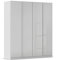 Rauch Möbel Monostar, Drehtürenschrank, Kleiderschrank, Kleiderschränke, Garderobe, 4-türig, 4 Glastüren, inkl. Schubkasteneinsatz und Wäscheeinteilung, Farbe Glas seidengrau/Seidengrau, 181x210x54cm