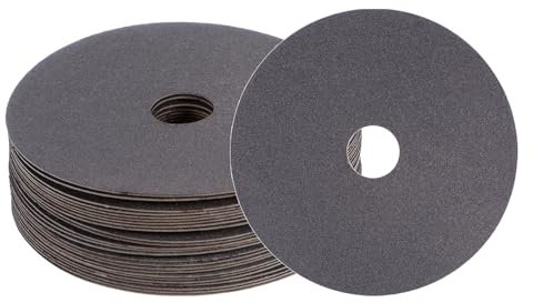 sourcing map 25PCS Silicon Carbide Resin Fiber Grinding and Sanding Discs 5 x 7/8 Center Hole 120 Grit Fiber Abrasive Discs for Grinding Polishing