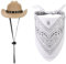 PEUTIER Hundekostüm Cowboy, Cowboyhut & Bandana für Hunde, Beige-Weiß, 10x5,5 cm (B x H), 54 cm Länge, Vliesstoff/Polyester, für kleine Hunde, Halloween, Weihnachten
